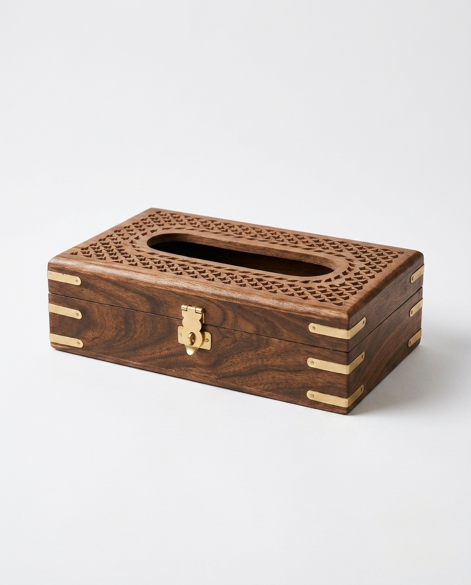 Premium Sheesham Wood Tissue Box Holder